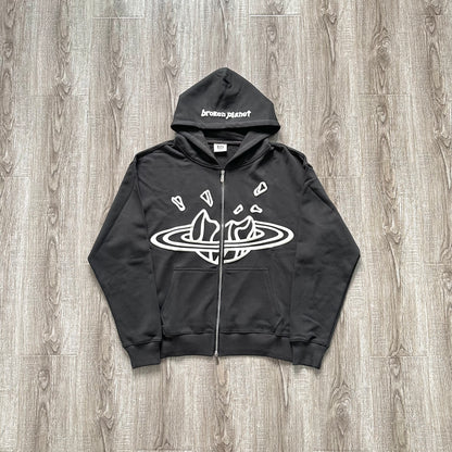 BPM Zip up Hoodie Black